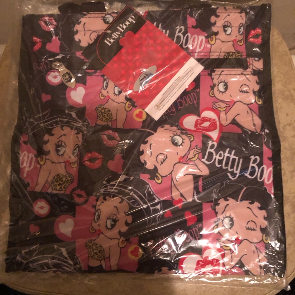 Betty Boop Pink and Black Patterned Tote
